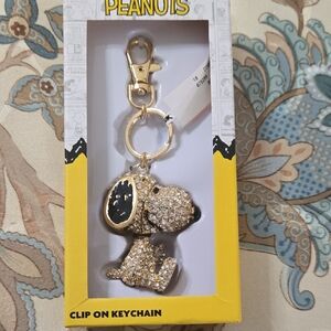 Peanuts Gold and Black Snoopy Keychain